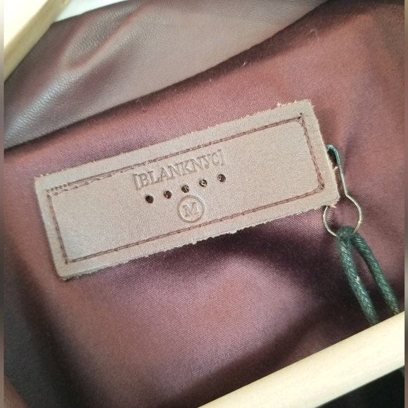 Blank NYC Burgundy Vegan Leather Moto Faux Learher Zip-up Jacket NWT - Picture 4 of 16